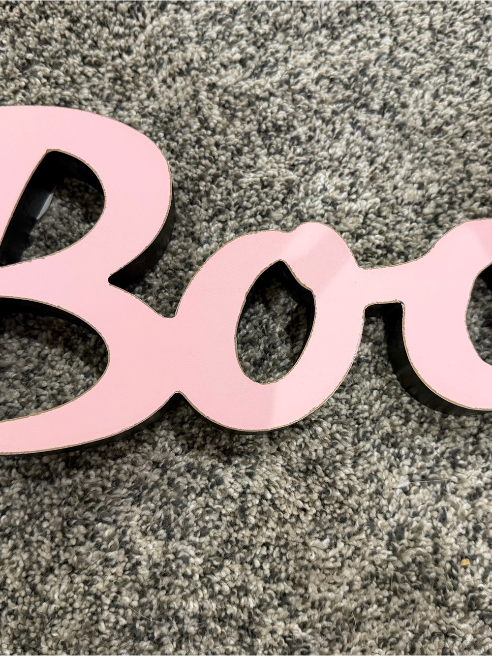 Pink 'Boo' Decorative Wall Sign - Unbranded